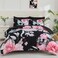 Yogeneg King Size Comforter Set 7 Piece Bed in a BagPink Floral Botanical Pattern Black Bedding SetSoft Microfiber Comforter with Sheet SetAll Season Bed SetPinkKing