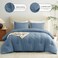 CozyLux Full Size Comforter Set Grayish Blue 3 Pieces Lightweight Down Alternative Quilted Bedding Set Dusty Blue All Season Soft Breathable Solid Comforter with 2 Pillowcases Bed Set Gift for Home