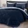 downluxe California King Comforter Set Blue and Sapphire Cal King Comforter Set Soft Bedding Sets for All Seasons 3 Pieces 1 Comforter 104x96 and 2 Pillow Shams20x36