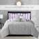 Juicy Couture Cabana Stripe Reversible Bedding Set King Size LavenderWhite Stripe Print 6 Piece Set Includes 1 104 x 90 Comforter 3 Decorative Pillows 2 Shams