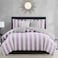 Juicy Couture Cabana Stripe Reversible Bedding Set King Size LavenderWhite Stripe Print 6 Piece Set Includes 1 104 x 90 Comforter 3 Decorative Pillows 2 Shams