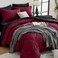 HEVUMYI Red Black CaliKing Comforter Set 7Piece All Season Bed in a Bag CaliKing Ultra Soft Burgundy Bedding Set with Comforter Flat Sheet Fitted Sheet Pillowcases Pillow Shams Burgundy