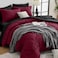 HEVUMYI Red Black CaliKing Comforter Set 7Piece All Season Bed in a Bag CaliKing Ultra Soft Burgundy Bedding Set with Comforter Flat Sheet Fitted Sheet Pillowcases Pillow Shams Burgundy