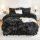 Andency TieDyed Black Grey Comforter King Size 3 Pieces Fluffy Faux Fur Warm Soft Fuzzy Plush Bedding Comforter Set Thick Heavy Puffy Comfy Bedding Sets