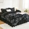 Andency TieDyed Black Grey Comforter King Size 3 Pieces Fluffy Faux Fur Warm Soft Fuzzy Plush Bedding Comforter Set Thick Heavy Puffy Comfy Bedding Sets