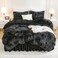 Andency TieDyed Black Grey Comforter King Size 3 Pieces Fluffy Faux Fur Warm Soft Fuzzy Plush Bedding Comforter Set Thick Heavy Puffy Comfy Bedding Sets
