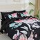 Yogeneg Queen Comforter Set 7 Piece Bed in a BagPink Floral Botanical Pattern Black Bedding SetSoft Microfiber Comforter with Sheet SetAll Season Bed SetPinkQueen