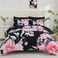 Yogeneg Queen Comforter Set 7 Piece Bed in a BagPink Floral Botanical Pattern Black Bedding SetSoft Microfiber Comforter with Sheet SetAll Season Bed SetPinkQueen