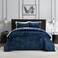 Homzard Velvet Quilt Set Queen Size Bedding Set Blue Queen Size Comforter SetNavy Blue Bedspreads Luxurious Plush Bedding SetsSoft Lightweight for All Season