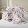 VM VOUGEMARKET Ruffle Comforter Set Twin XL Red Rose Flower Comforter Romantic Floral Bedding Set Soft Microfiber Botanical Bedding Comforter Set 1 Flower Ruffled Comforter with 2 Pillowcases