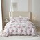 VM VOUGEMARKET Ruffle Comforter Set Twin XL Red Rose Flower Comforter Romantic Floral Bedding Set Soft Microfiber Botanical Bedding Comforter Set 1 Flower Ruffled Comforter with 2 Pillowcases