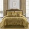 Chezmoi Collection Royale 7Piece Jacquard Floral Comforter Set Oversized King Gold
