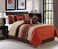 Chezmoi Collection Napa 7Piece Luxury Leaves Scroll Embroidery Bedding Comforter Set Oversized King Rust OrangeBrownTaupe