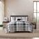 Eddie Bauer Twin Comforter Set Reversible Microsuede Bedding with Matching Shams Casual Home Decor Normandy Plaid Black Twin