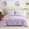 CozyLux Lavender Full Size Comforter Set 3 Pieces Light Purple Solid Breathable Quilted Boho Bedding Sets Luxury Fluffy Soft Bed Set with Down Alternative Comforter and 2 Pillowcases for All Season