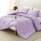 CozyLux Lavender Full Size Comforter Set 3 Pieces Light Purple Solid Breathable Quilted Boho Bedding Sets Luxury Fluffy Soft Bed Set with Down Alternative Comforter and 2 Pillowcases for All Season