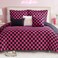 Juicy Couture Reversible Checkerboard Comforter Set 6Piece King Set BlackHot Pink