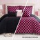 Juicy Couture Reversible Checkerboard Comforter Set 6Piece King Set BlackHot Pink