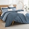 Litanika Haze Blue Comforter Set Full 3 Pieces Lightweight Haze Blue White Colorblock Stripe Fluffy Bedding Comforter Sets All Season Bed Set