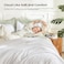 Litanika White Oversized King Comforters Super King Size 3 Pieces Lightweight Solid Bedding Comforter Set All Season Fluffy Bed Set 120x120In Comforter 2 Pillowcases