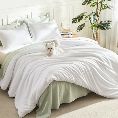 Litanika White Oversized King Comforters Super King Size 3 Pieces Lightweight Solid Bedding Comforter Set All Season Fluffy Bed Set 120x120In Comforter 2 Pillowcases