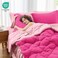 MUXHOMO 5 Pieces Twin XL Comforter Set Reversible Bed in a Bag Twin XL Size All Season Bedding Set with Comforter Flat Sheet Fitted Sheet Pillowcases Shams Hot Pink Baby Pink