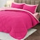 MUXHOMO 5 Pieces Twin XL Comforter Set Reversible Bed in a Bag Twin XL Size All Season Bedding Set with Comforter Flat Sheet Fitted Sheet Pillowcases Shams Hot Pink Baby Pink