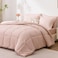 Love's cabin Loves cabin King Size Comforter Set Blush Pink 7 Pieces King Bed in a Bag All Season Bedding Sets with 1 Comforter 1 Flat Sheet 1 Fitted Sheet 2 Pillowcase and 2 Pillow Sham