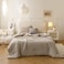 ROSGONIA Oversized King Comforter Oatmeal 3pcs1 Boho Comforter 2 Pillowcases Lightweight Oversized King Size Comforter Sets All Season Bedding