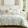 Cozaline Green Floral Comforter Set Queen Size 100 Cotton Comforter 3 Pieces Soft Lightweight Reversible Retro Floral Bedding Sets for All Season