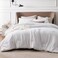 Bedsure Super King Comforter Set Grayish White Soft Bedding for All Seasons Cationic Dyed Bed Set 3 Pieces 1 Super King Size Comforter 120x120 and 2 Pillow Shams 20x362