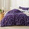 Bedsure King Comforter Set Dark Purple Bed Set 3 Pieces Cute Floral Bedding 1 Soft Reversible Botanical Flowers Comforter and 2 Pillow Shams