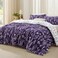 Bedsure King Comforter Set Dark Purple Bed Set 3 Pieces Cute Floral Bedding 1 Soft Reversible Botanical Flowers Comforter and 2 Pillow Shams