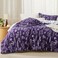 Bedsure King Comforter Set Dark Purple Bed Set 3 Pieces Cute Floral Bedding 1 Soft Reversible Botanical Flowers Comforter and 2 Pillow Shams