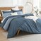 Litanika Haze Blue Comforter Set Queen 3 Pieces Lightweight Haze Blue White Colorblock Stripe Fluffy Bedding Comforter Sets All Season Bed Set