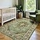 Deerly Green Rug 3x5 Area Rug with NonSlip Backing Washable Rugs for Bedroom Living Room Kitchen Distressed Carpet Printed LowPile Soft Dorm Rug Room DecorBorder Green