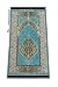 ihvan online Muslim Prayer Rug with 99 Beads Tasbih Soft Chenille Sajadah Lightweight Foldable Janamaz Portable Travel Prayer Mat Islamic Gift for Eid Ramadan Hajj Umrah Mint Green