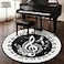 keepcute Music Round Area Rug Piano Notes Doormat NonSlip Floor Mat Round Area Rug Carpet for Bedroom Living Room Study Playing Carpet 3 Diameter