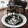 keepcute Music Round Area Rug Piano Notes Doormat NonSlip Floor Mat Round Area Rug Carpet for Bedroom Living Room Study Playing Carpet 3 Diameter