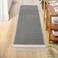 Lahome Belle Boho Hallway Runner Rug 2x6 Laundry Room Lightweight Entry Woven Cotton Throw Mat with Tassels Farmhouse Non Shedding Washable Black Low Pile Runner for Kitchen Bathroom