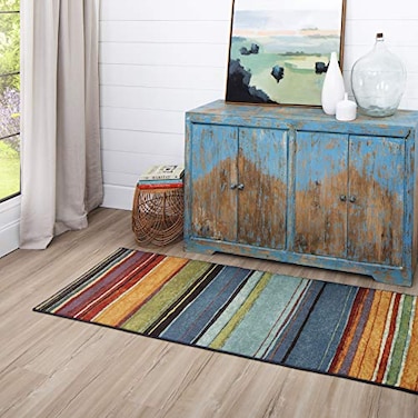 Mohawk Home Rainbow Stripe 2 x 5 Area Rug Multicolor Perfect for Living Room Dining Room Office