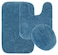 Garland Rug Traditional Nylon Washable Basin Blue 3 Piece Set Lid Contour Bath Rug Soft Absorbent and Stylish for Your Bathroom