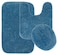 Garland Rug Traditional Nylon Washable Basin Blue 3 Piece Set Lid Contour Bath Rug Soft Absorbent and Stylish for Your Bathroom