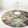 Lahome Modern Abstract Round Rug 5ft Washable 5x5 Circle Rugs for Bedroom Dining Table Non Slip NonShedding Soft Floor Carpet for Living Room Nursery Dorm KitchenRedMulti