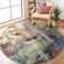 Lahome Modern Abstract Round Rug 5ft Washable 5x5 Circle Rugs for Bedroom Dining Table Non Slip NonShedding Soft Floor Carpet for Living Room Nursery Dorm KitchenRedMulti