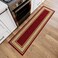 Ottomanson Runner Rug 110 x 6 Non Slip Rubber Backed Kitchen Rug for Sink Area Hallway Carpet Runner Low Pile Indoor Runner Rug for Laundry Room and Entryway Border Red