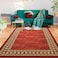Antep Rugs Alfombras Modern Bordered 3x5 NonSkid NonSlip Low Profile Pile Rubber Backing Indoor Area Rugs Maroon Beige 3 x 5
