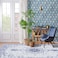 Sofrug Area Rug 5x7 Vintage Floral Honeycomb Non Slip Backing Carpet Blue Softer Thicker Faux Wool Rug Foldable Machine Washable Rugs for Living Room Bedroom Dining Room Home Office