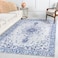 Sofrug Area Rug 5x7 Vintage Floral Honeycomb Non Slip Backing Carpet Blue Softer Thicker Faux Wool Rug Foldable Machine Washable Rugs for Living Room Bedroom Dining Room Home Office
