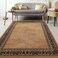 Antep Rugs Alfombras Bordered Modern 3x5 NonSlip NonSkid Low Pile Rubber Backing Indoor Area Rug Gold Brown 3 x 5